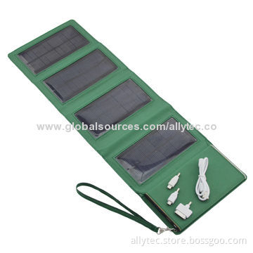 8,000mAh Folding Solar Mobile Phone Charger with LED Flashlight